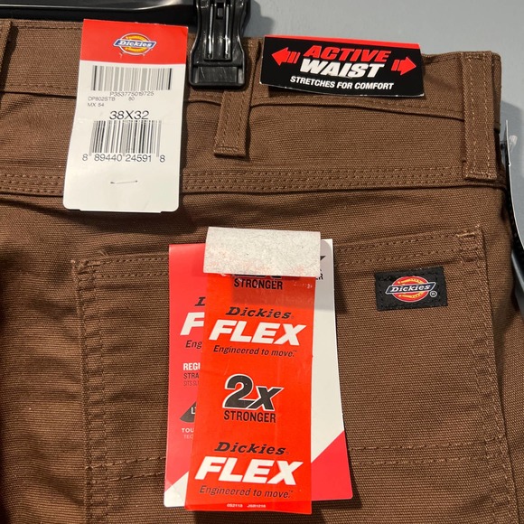 * Men’s Brown Dickie’s Active Waist  Flex Regular Fit Jeans - Picture 4 of 5